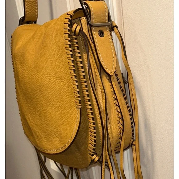 Coach 1941 Whipstitch Saddlebag Fringe Braided Pebbled Leather